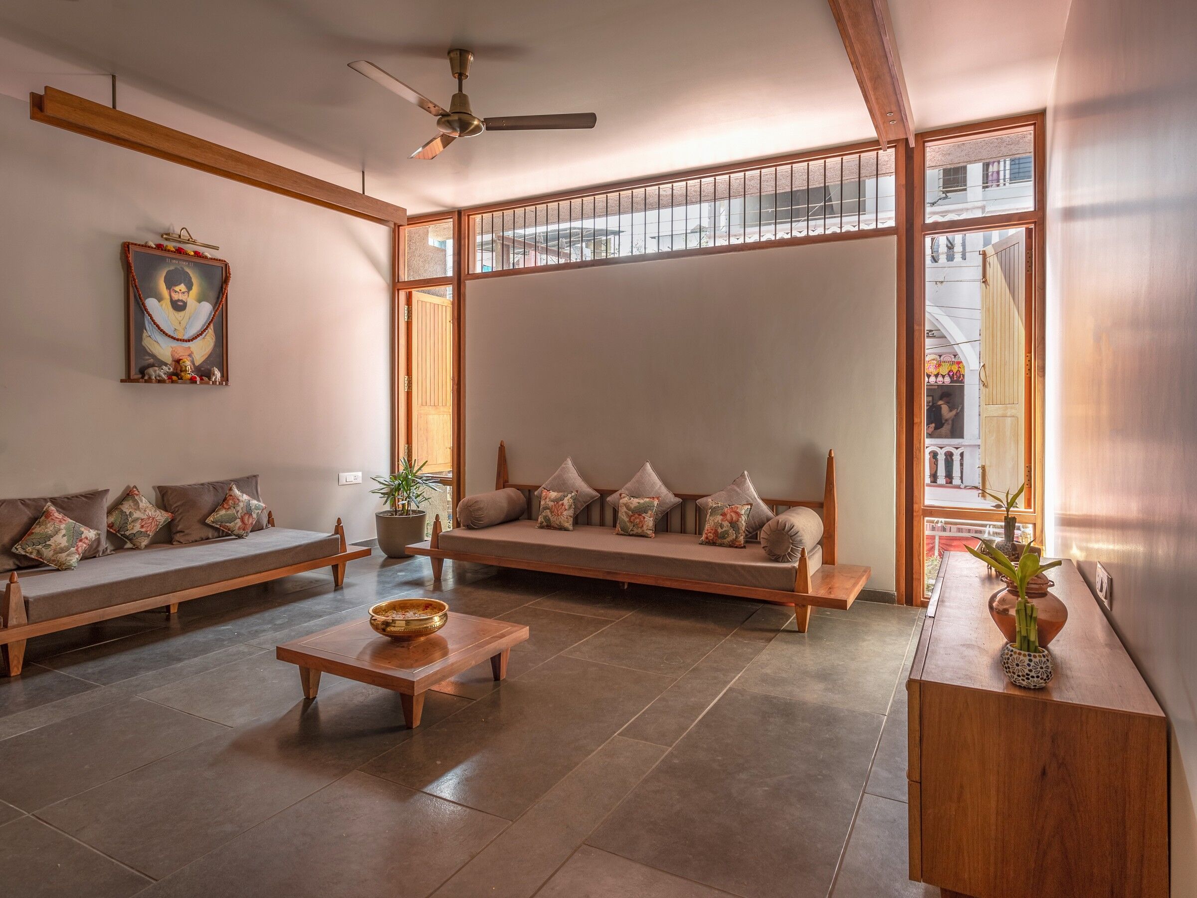 Timber furniture and natural materials in The Brick Box